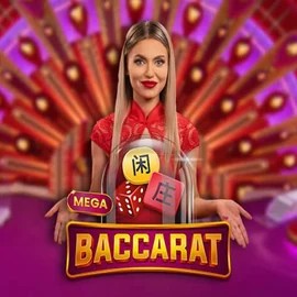 Mega Baccarat casino game by Pragmatic Play – featured logo at Vulkan Vegas Casino
