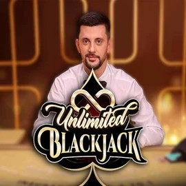 Unlimited Blackjack logo by Ezugi at Vulkan Vegas Casino